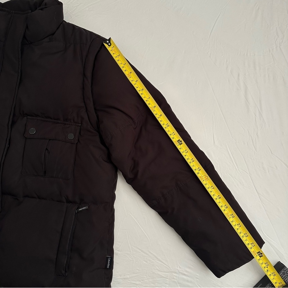 Calvin Klein vintage Y2K black fleece lined convertible puffer coat - Picture 7 of 14